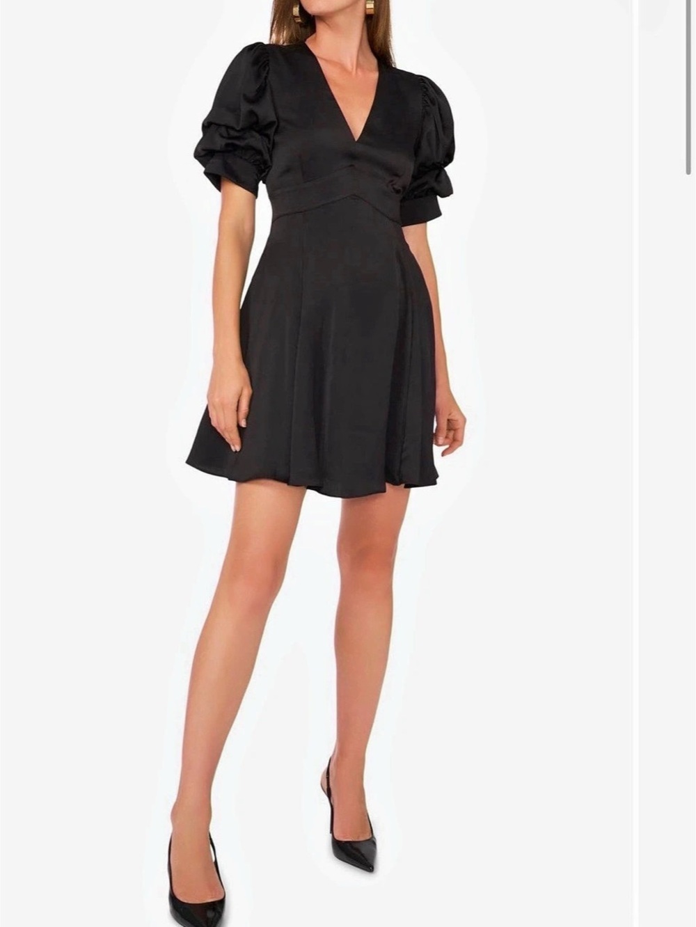 1.State Bubble Sleeve Fit & Flare Mini Dress